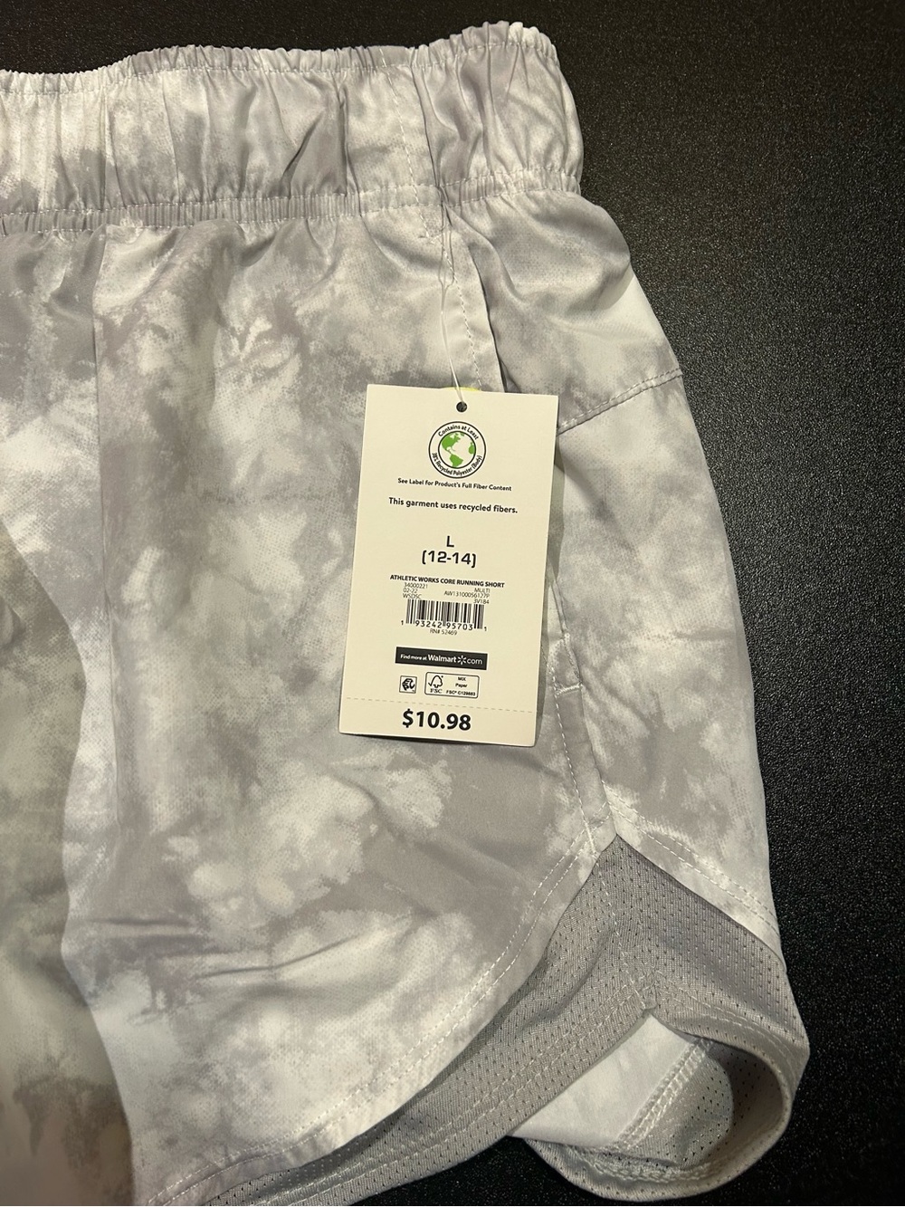 NWT Women’s L Grey Tyedye Athletic Works Sport Shorts - Picture 5 of 7